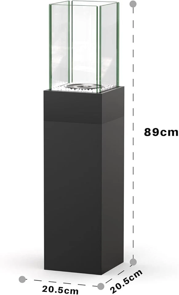 1/2/3 3in1 Feuerstelle Feuerschale Feuerkorb Flamme Glaskamin mit Dekosteine NEU - Bild 4 von 4