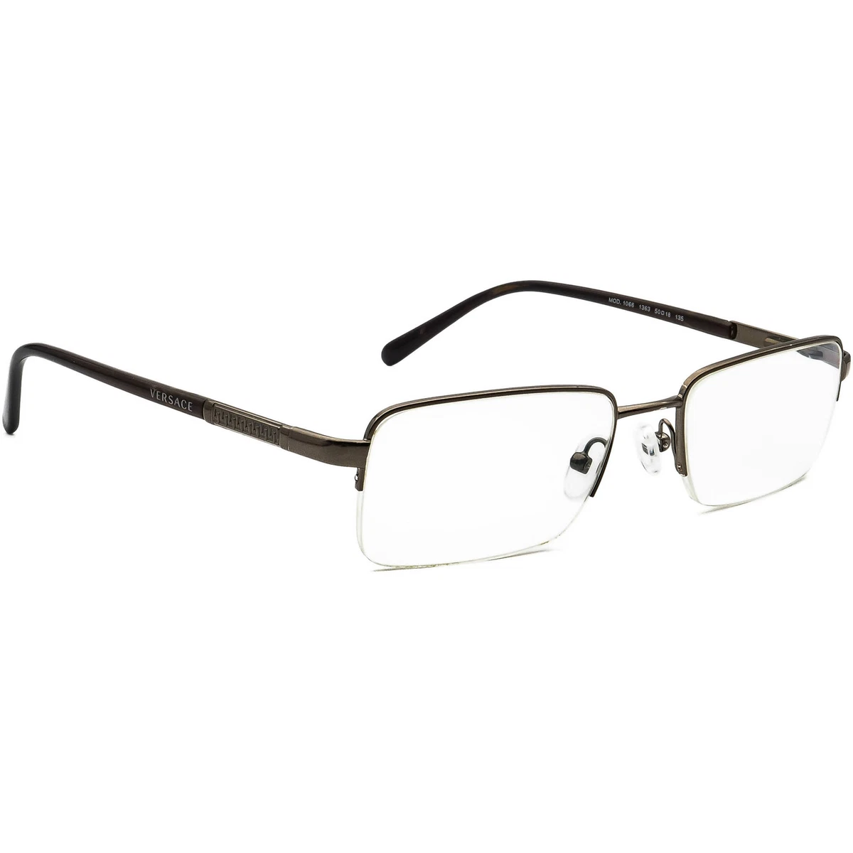 Versace Women s Eyeglasses MOD. 1066 1363 Brown Half Rim Frame Italy 50 18 135