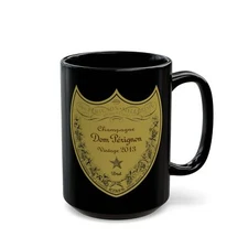 Dom Perignon Label Black Mug,  Wine Enthusiasts, 11oz, 15oz