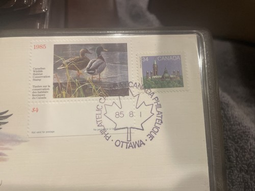 FLEETWOOD 1985 CANADA`S FIRST ANNUAL DUCK STAMP FIRST DAY COVER ALBUM - Picture 6 of 7