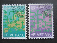 Switzerland MiNr. 1370-1371 stamped (AD 673)