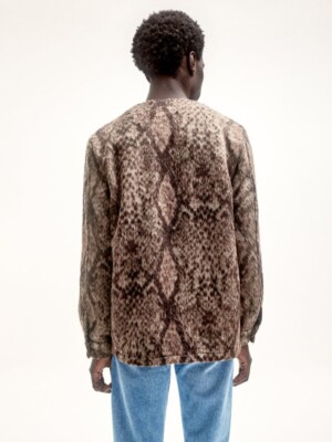 トップス sefr Jurg Cardigan | Shaggy Grey Sefr Jurg Shaggy Knit V Neck Snake Print Cardigan X1204 Size Large