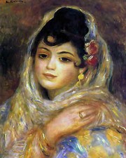Algerian Woman Painting by Pierre-Auguste Renoir 8x10" Art Print - Restored