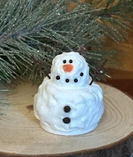 Chubby Snowman LED Tealight Candle decoration, battery oper, Winter w/ tea light