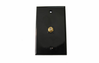 Wall Plate F-type 1-Port Single Gang Keystone Coaxial Female to Female Black