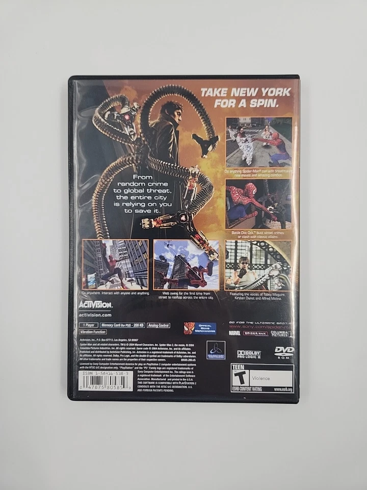 Spider-Man 2 PS2 PlayStation 2 Complete CIB - Image 2 of 4