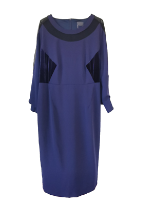 navy blue velvet dress plus size Copley Shoulder Drape Velvet Gown