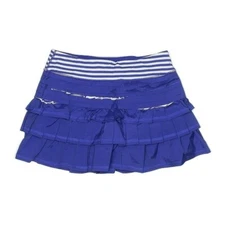 Lululemon blue skirt Back On Track Ruffles tennis Skort blue white sz 4 EUC