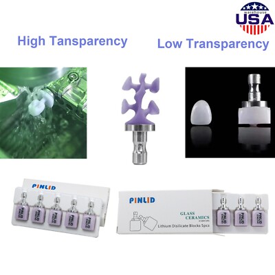 US C14 Lithium Disilicate Dental Emax Glass Ceramic CAD/CAM Blocks HT LT 5/Box