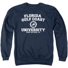 Florida Gulf Coast University Adult Crewneck Sweatshirt Circle Logo, Navy, S-3XL