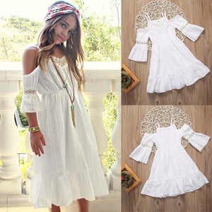 Details About Flower Girl Kids Princess Vintage Lace Dress Wedding Party Pageant Dresses Beach