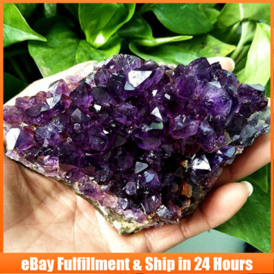 Natural Quartz Amethyst Cluster Crystal Geode Druzy Chakra Healing Ore Specimens