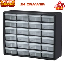 24 Drawer Storage Cabinet Compartment Plastic Organizer Parts Tools Container