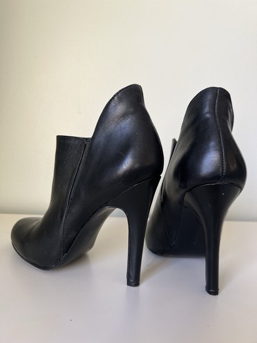 BCBGeneration Women’s Black Leather Booties 6.5 M Heeled Ankle Boots FIGAROH - 第 6/20 張圖片