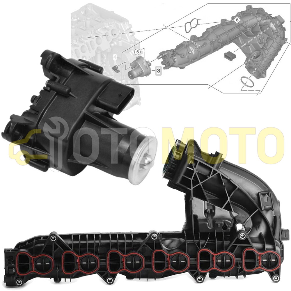 Collecteur d'admission N57 à volets renforcés pour BMW F10 F11 530d 535d