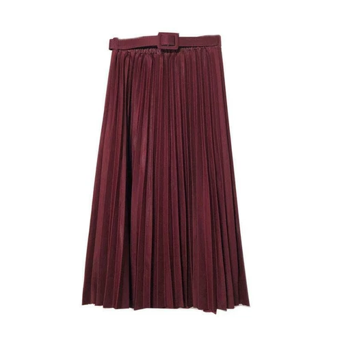 Damenmode Mittellang A-Linie Faltenrock Dame Langes Kleid Elegant Büro - Bild 18 von 29