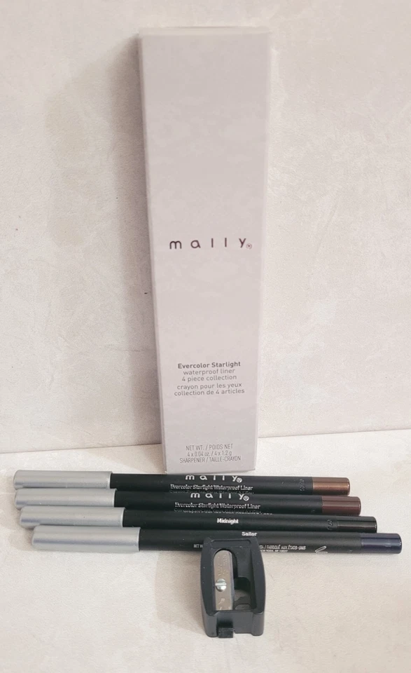 Mally Evercolor Gel Waterproof Liner 4 Piece Collection+ mally Sharpner NIB - Image 2 of 4