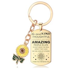 Best Friend Women Gifts Chain - Sunflower Keychain Gold True Friend Gifts For