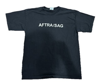 SAG-AFTRA Shirt Mens X-Large XL Black Screen Actors Guild Bayside Made In USA
