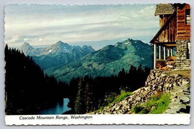 Vintage Postcard Cascade Mountains Washington Scenic Landscape Mountains View