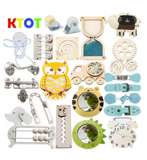 DIY Busy Board Accessories Wooden Locks Buckles Montessori Toy Kit
