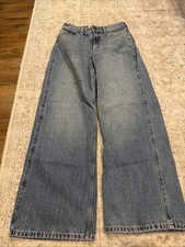 Hollister Curvy Mid-Rise Baggy Wide Leg Jeans Size 2 Short W26short