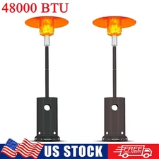 48000 BTU Outdoor Propane Patio Heater with Wheels and Safety Protection System