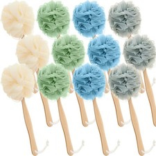Tessco you 12 Pcs Large Loofah on a Stick Shower Loofah W/ Long Handle Back