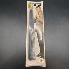 Vintage Lifetime Unbreakable 7 Tapered Hair Comb Black Mens Unused Sealed