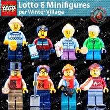 ⭐ Lego Winter Village lotto pack n. 8 Minifigures + accessori Natale Christmas