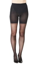 Spanx Assets Shaping Sheers Size 5 Black Pantyhose Built In Shaper Short