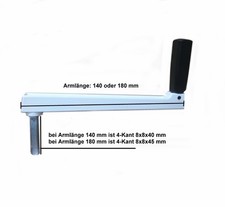 Kurbel Handkurbel 4 -Kant 8 mm für Draht Seilwinde Winde Getriebe Rolladen
