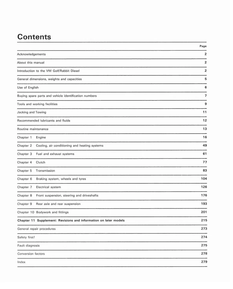 Volkswagen Golf & Jetta Mk 1 Diesel (1978-1984) Haynes Repair Manual - Image 3 of 4
