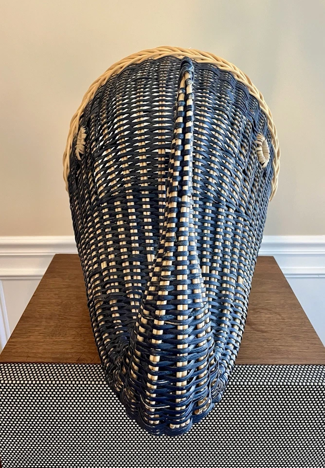 Cesta náutica Pottery Barn pez ballena azul gran vivero de almacenamiento Foto 4 de 4