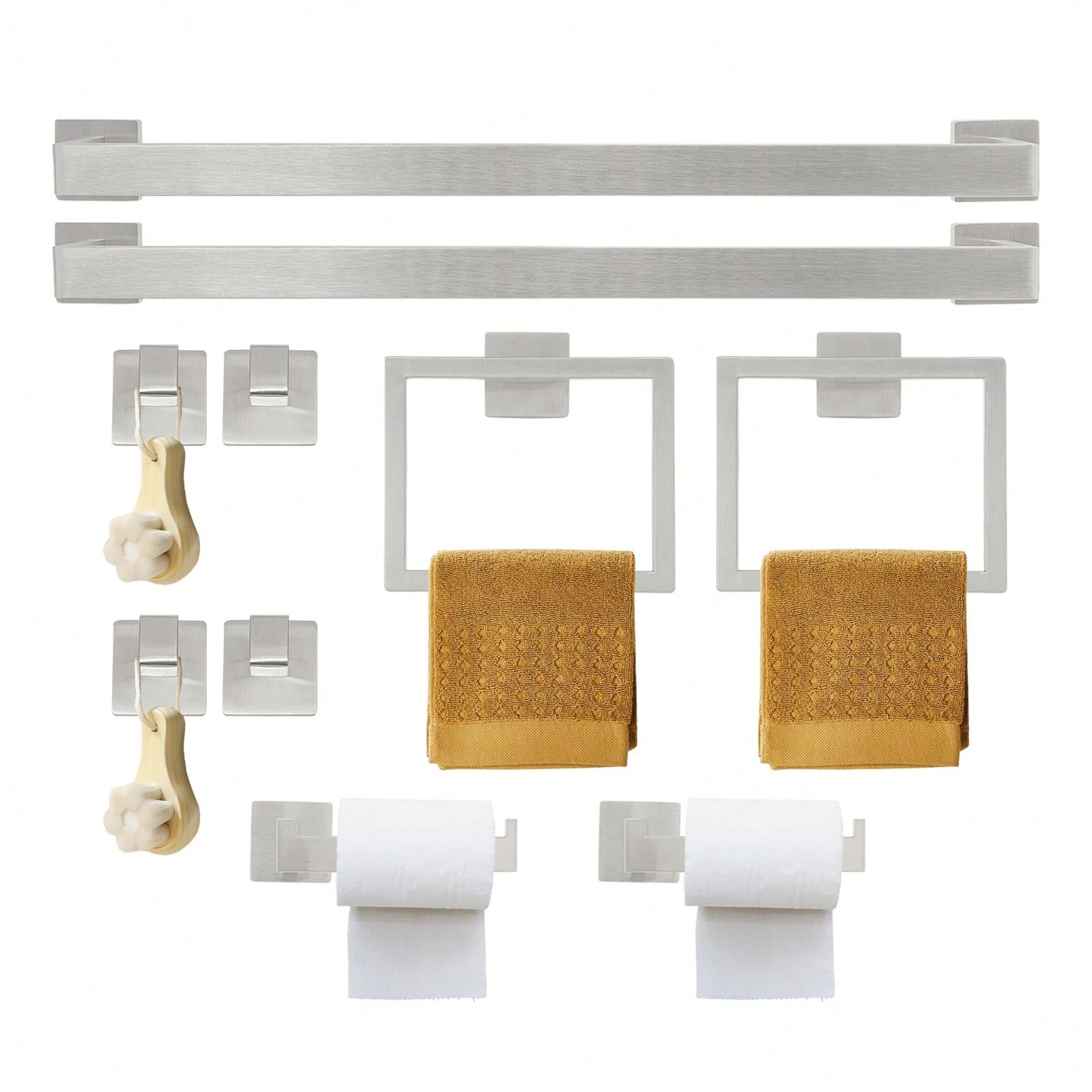 Edelstahl Handtücher Bar Set – 15-teilig für Badezimmer und Küche Billig24