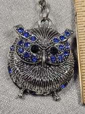 Owl Blue Rhinestones Keychain Souvenir Key chain D12