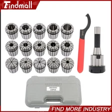 Findmall ER40 Collet 15Pack Set R8 Shank Chuck Tools For Milling Machine lathe
