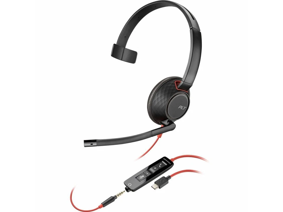 Poly Blackwire 5210 Monaural USB-C Headset + 3.5mm Plug + USB-C/A Adapter - - Image 3 of 4