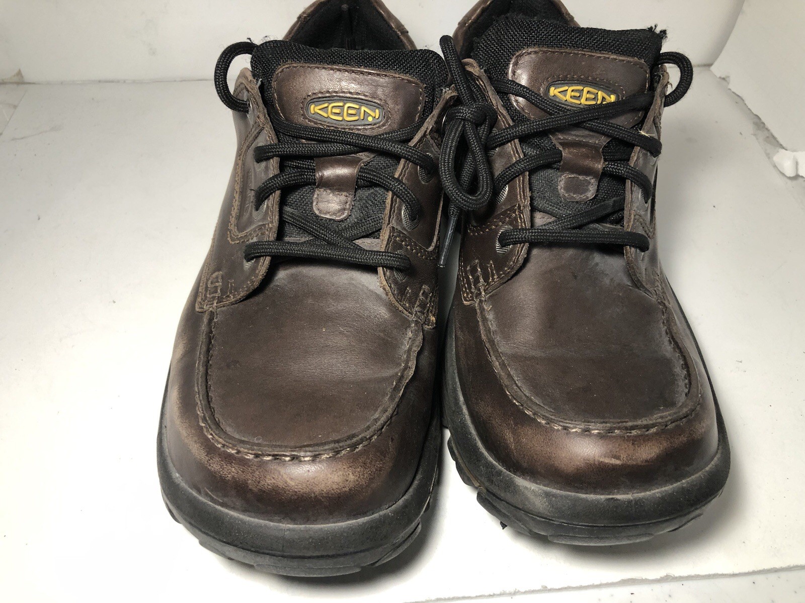 Scarpe da uomo KEEN NoPo Dry impermeabili basse escursionismo in pelle marrone taglia US 9 5
