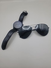 Vincero Men Dress Chronograph Black  Leather With Matching Sunglasses 