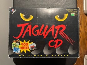 Atari Jaguar CD Console Rare Authentic in OG Box with 5 Games Tested & Works!