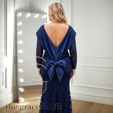 Lorcan Mullany Jacques Vert BNWT Long Navy Lace Dress Mother of the Bride 18