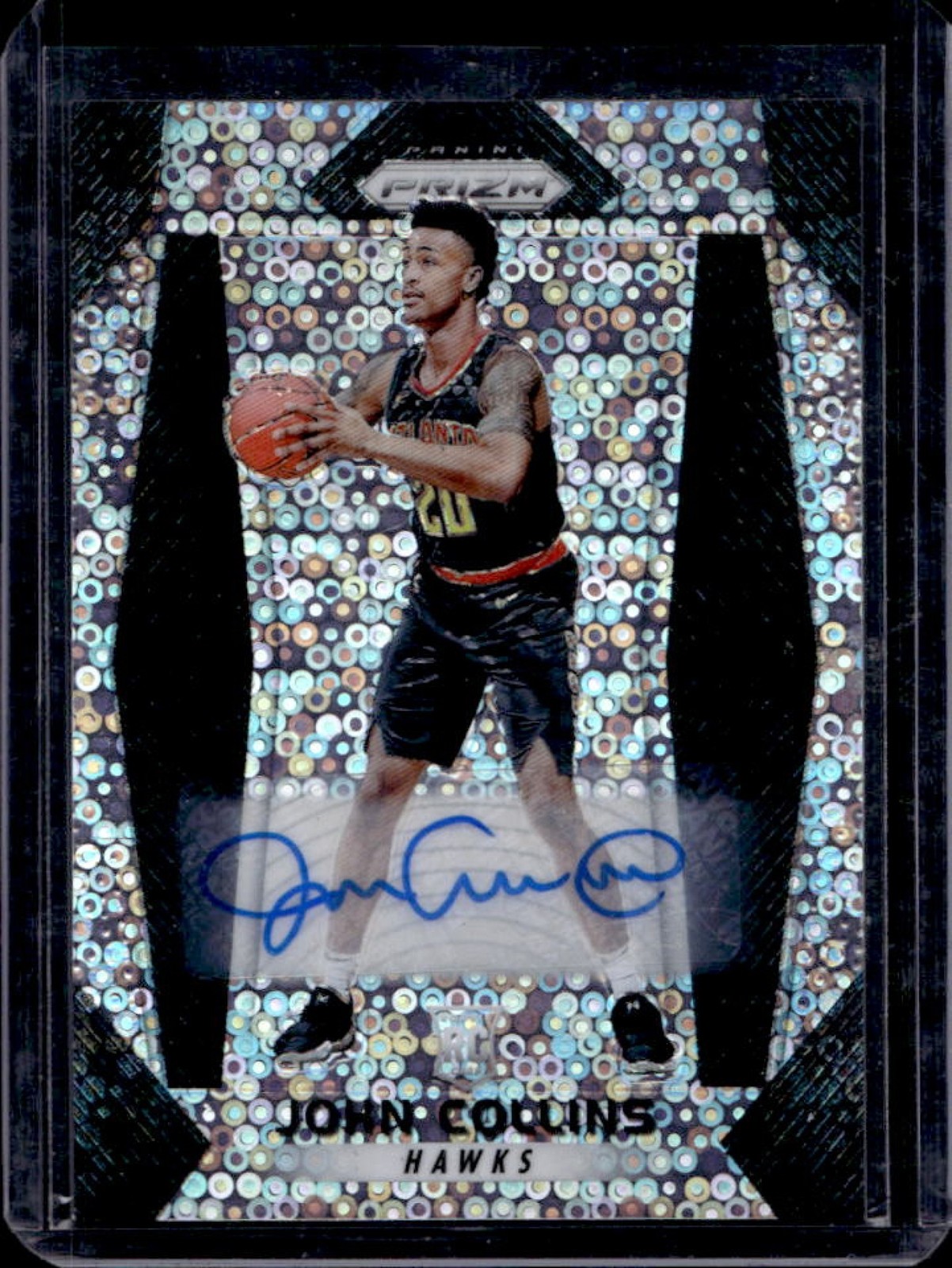 2017-18 Prizm John Collins Fast Break Auto Rookie RC #109 Hawks