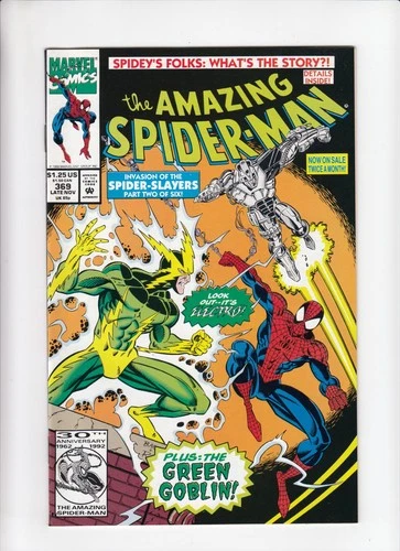 AMAZING SPIDER-MAN #369 (1992-11) Vol 1 MARVEL Black Cat Electro Smythe MID+
