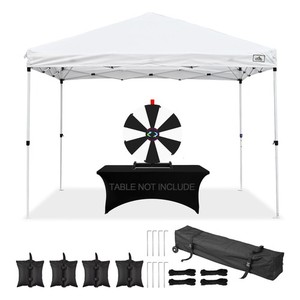 WinSpin Modular Prize Wheel & 10x10ft Pop Up Tent with 12PCS Replacement Panels