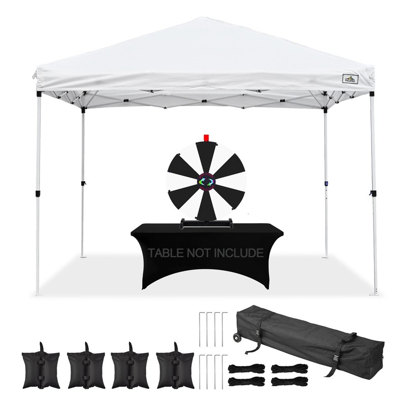 WinSpin Modular Prize Wheel & 10x10ft Pop Up Tent with 12PCS Replacement Panels