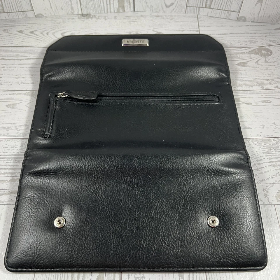 Cartera Reaction Kenneth Cole Negra Plegable con Bolsillo con Cremallera Unisex Moderna Minimalista Foto 3 de 4