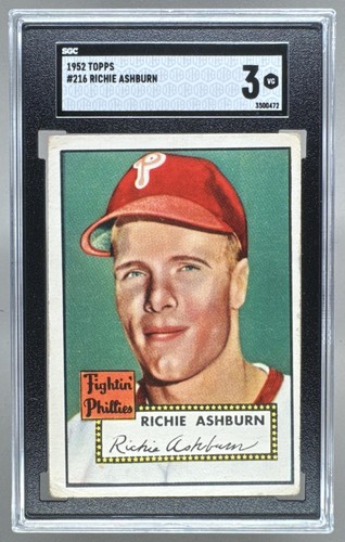 3500472 Richie Ashburn 1952 Topps #216 SGC 3
