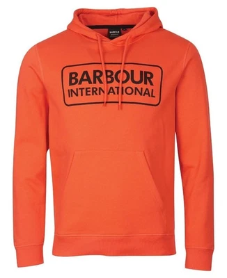 Barbour International Pop Over Hoodie Orange Intense - Photo 1/4