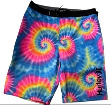 NEW Boys size 20 Hurley BoardShorts - bright tie dye